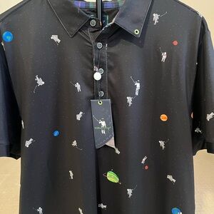 William Murray Golf Black Astronaut Polo